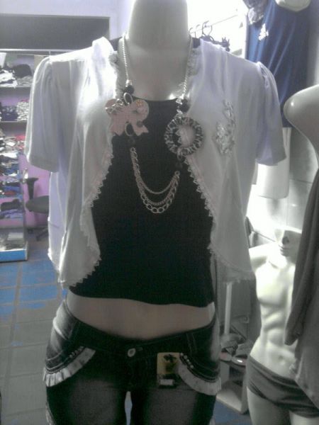 blusa c/ bolero de malha